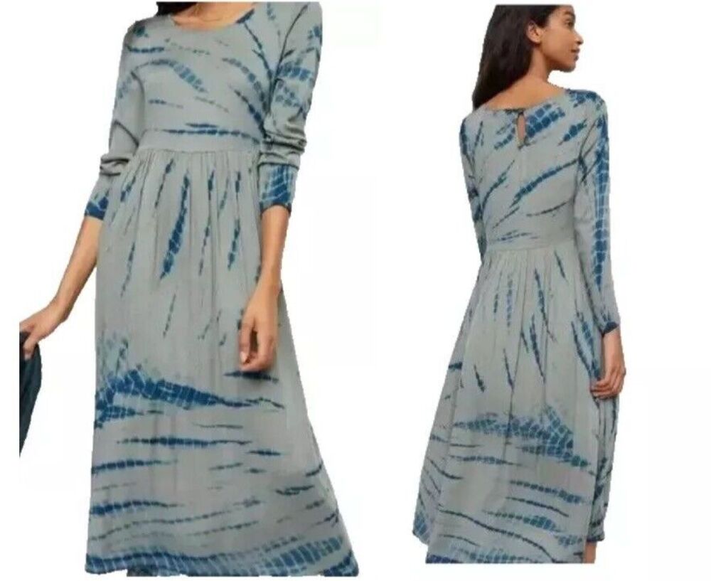 Anthropologie Dolan Left Coast Eliska Tie-Dye Midi Dress Size XS Green Blue